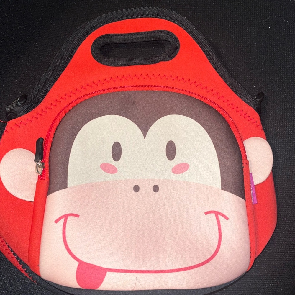 Monkey Face Lunch‎ Bag with Red Handle - Picture 2 of 6